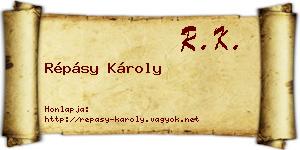 Répásy Károly névjegykártya