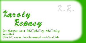 karoly repasy business card